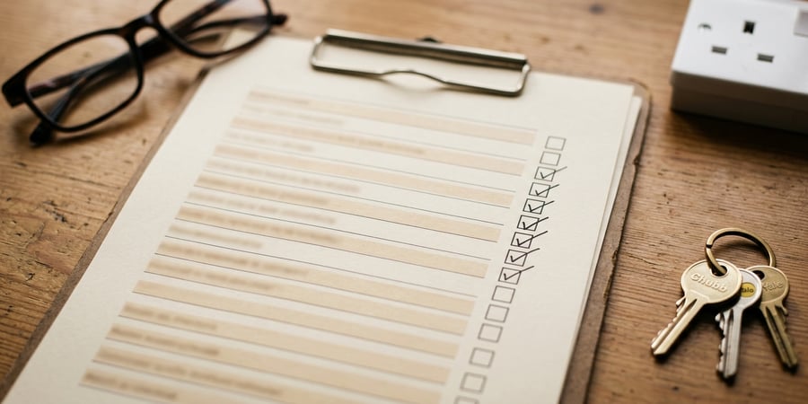 Landlord compliance checklist on a clipboard