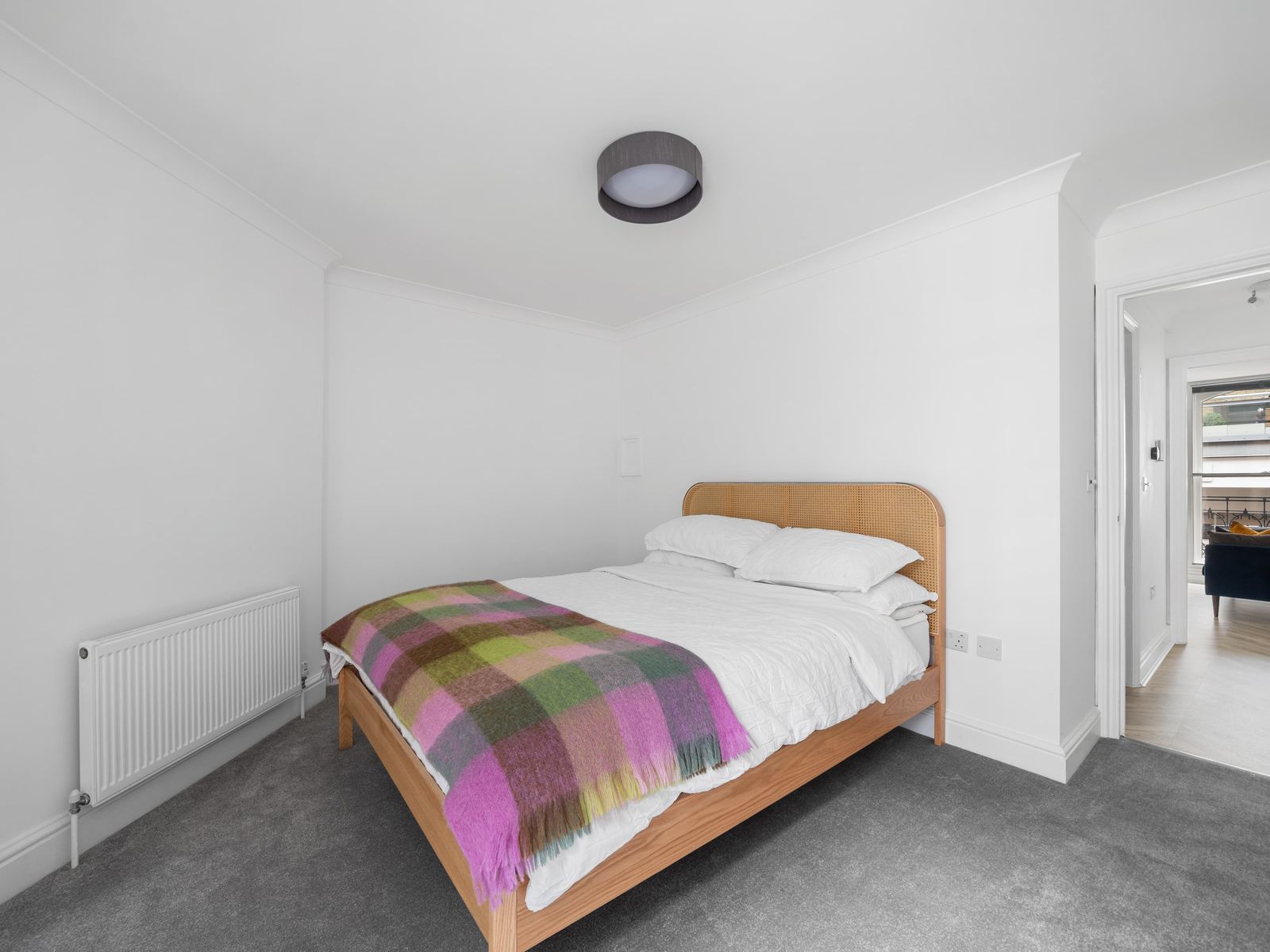 Villiers Street flat, Westminster, bedroom after refurbishment