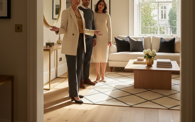 Let only service, agent showing tenant around a flat