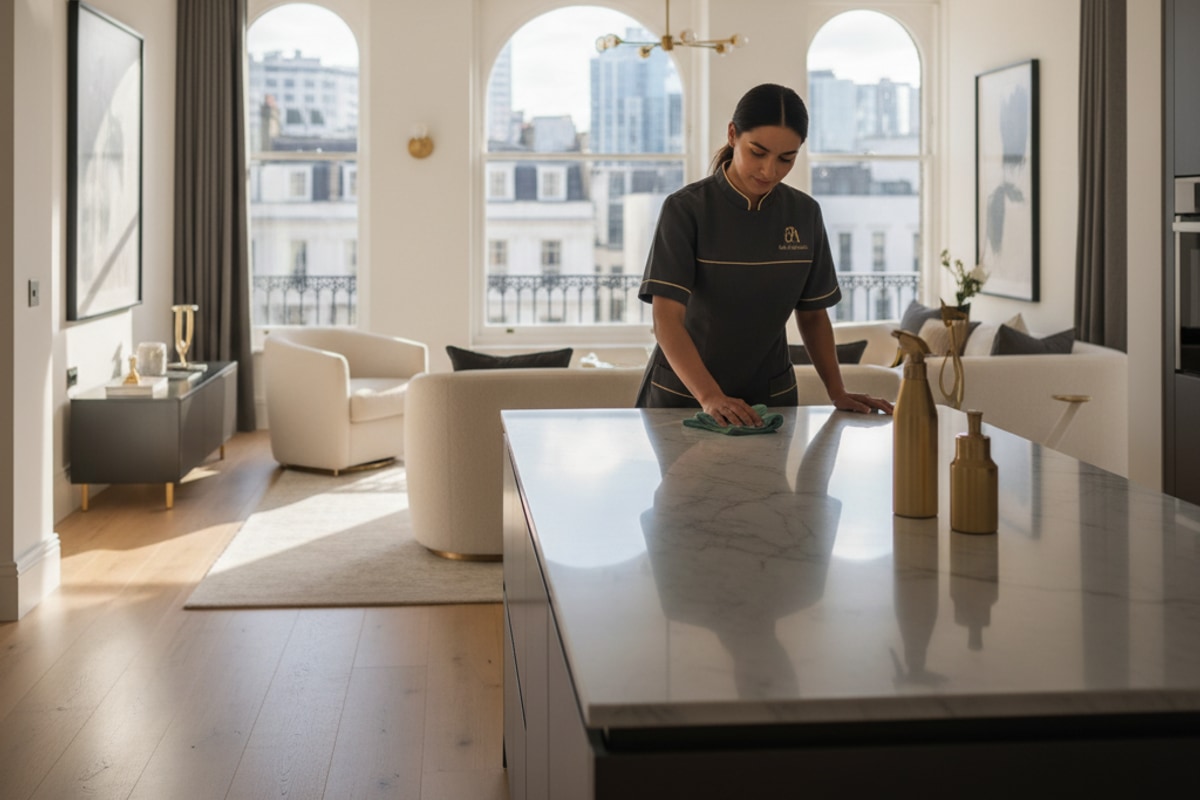 Professional cleaner at work